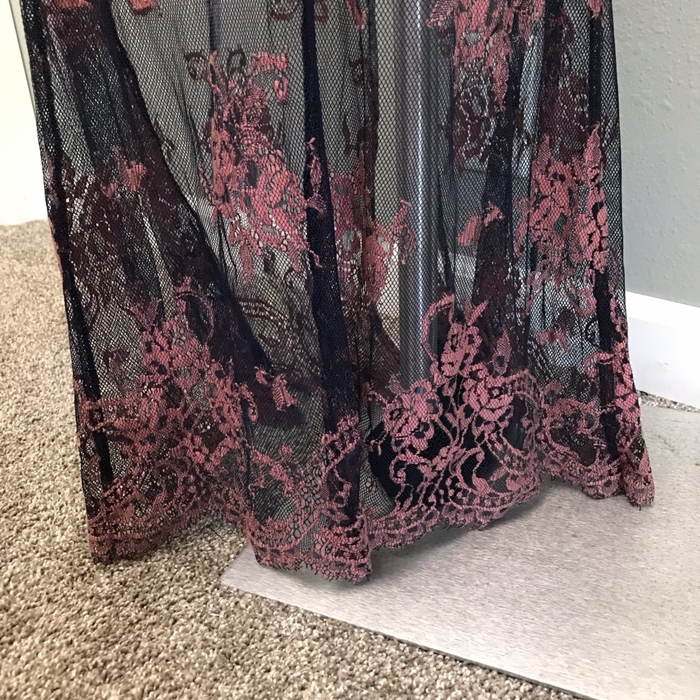 New! Lovers + Friends Mesh Lace Maxi Navy dress - Picture 8 of 9
